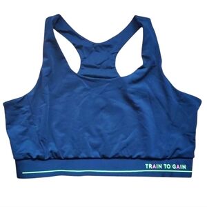 WORKOUT Racerback sports bra in Blue, Womens M